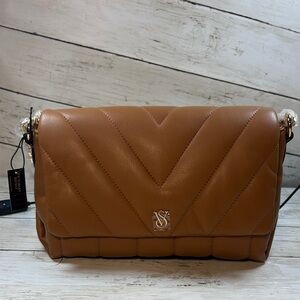 Victoria's Secret Quilted Chevron Shoulder Bag - Brown